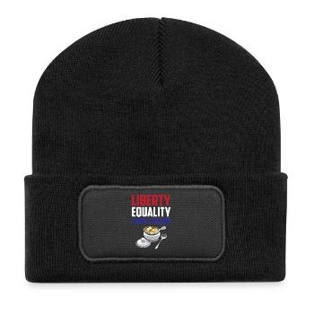 Liberty, Equality Soupe L'Oignon Cool French Food - Recycled Patch Beanie - black - Front