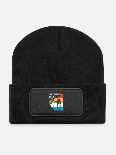 I'd climb that - hiking climbing gift - Beanie recyclé à patch - noir