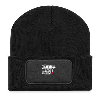 maler handwerker Beruf streichen Farbe Spruch lol - Recycelte Patch Beanie - Schwarz - Vorne