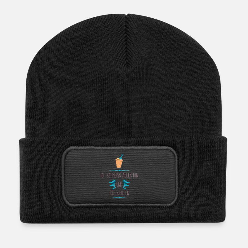 Ich schmeiße alles hin – Geh spielen - Recycelte Patch Beanie - Schwarz