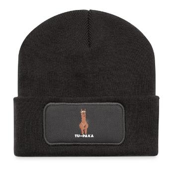 Amusant Lama Alpagasa BD Tendance animal - Cadeau - Beanie recyclé à patch - charbon - Devant