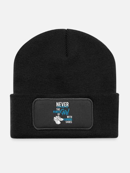 Laufen - Rennen - Jogging - Geschenk - Recycelte Patch Beanie - Schwarz