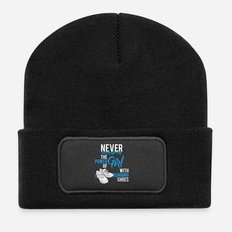 Laufen - Rennen - Jogging - Geschenk - Recycelte Patch Beanie - Schwarz