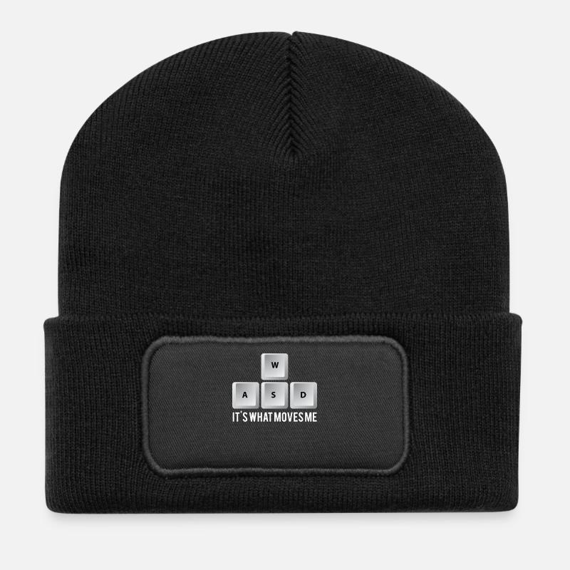 Gamer PC Nerd Geek Gift - Recycled Patch Beanie - black