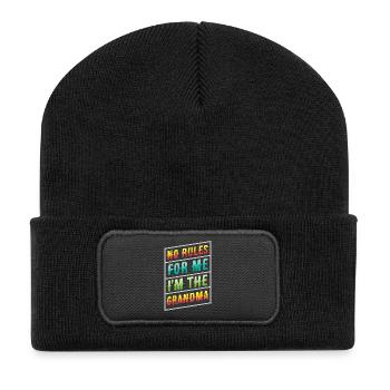 Pas de règles pour moi: Je suis la grand-mère - Beanie recyclé à patch - noir - Devant