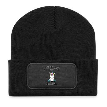 I don't care I'm a unicorn Shirt für Mädchen - Recycelte Patch Beanie - Schwarz - Vorne