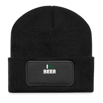 Ich klee Bier St. Patricks Day Funny Irish - Recycelte Patch Beanie - Schwarz - Vorne