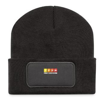 Cadeau de sarcasme pour professeur de chimie - Beanie recyclé à patch - charbon - Devant