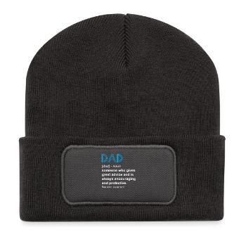 Papa Dad Daddy Funny Father's Day T-Shirt Gift - Recycelte Patch Beanie - Dunkelgrau - Vorne