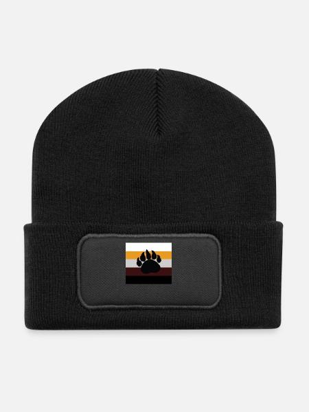 Bear Brotherhood - Gay Pride - LGBT Gift - Recycled Patch Beanie - black