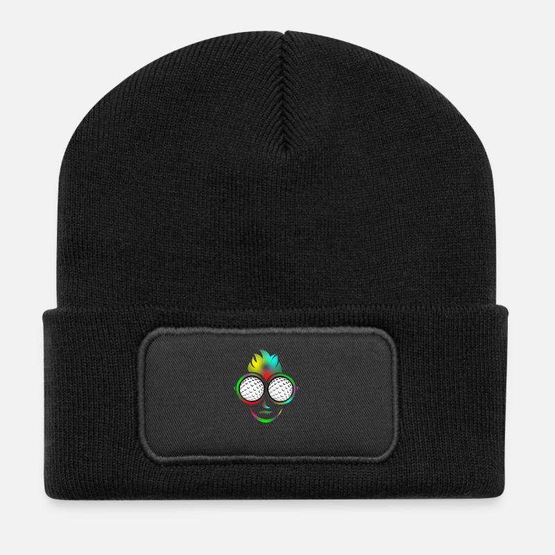 Golf Ball Sunglasses Summer Gift Golf Shirt - Recycled Patch Beanie - black