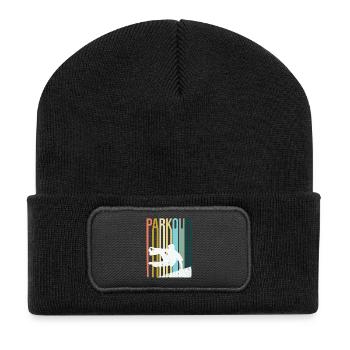 Parkour Rétro - Beanie recyclé à patch - noir - Devant