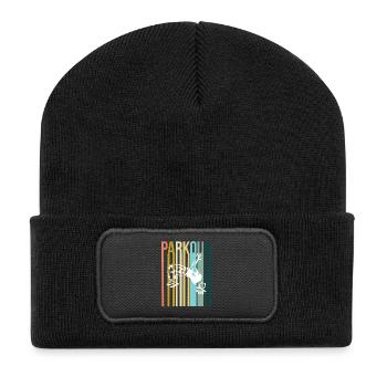Parkour Rétro - Beanie recyclé à patch - noir - Devant