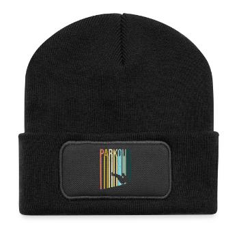 Parkour Rétro - Beanie recyclé à patch - noir - Devant