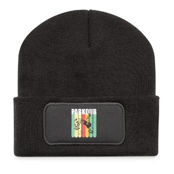 Parkour Rétro - Beanie recyclé à patch - charbon - Devant