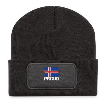 Stolz flagge flag heimat herkunft Island png - Recycelte Patch Beanie - Dunkelgrau - Vorne