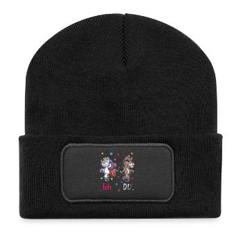 Ich und Du Einhorn - Recycelte Patch Beanie - Schwarz - Vorne