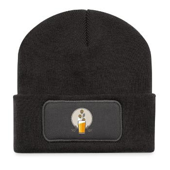 Beer splash - Recycelte Patch Beanie - Dunkelgrau - Vorne