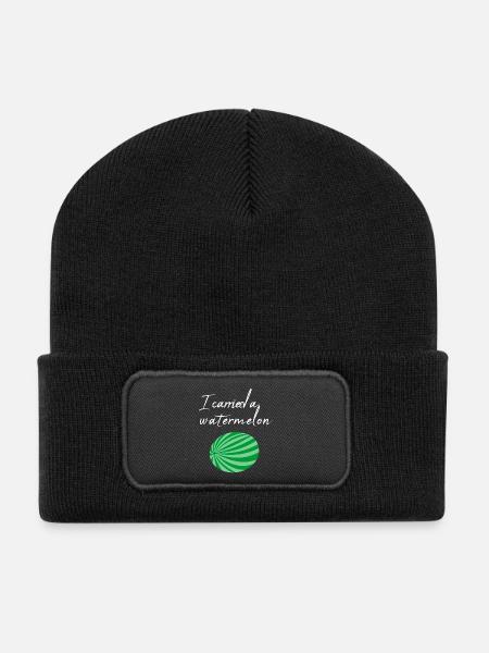 Ich habe eine Wassermelone getragen / Geschenk - Recycelte Patch Beanie - Schwarz