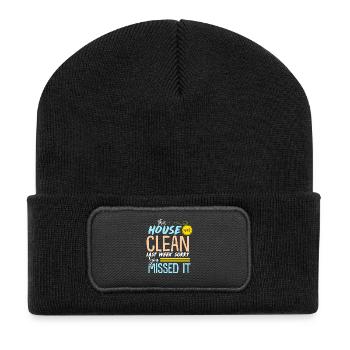 Sauberes Haus - Geschenk - Shirt - Recycelte Patch Beanie - Schwarz - Vorne