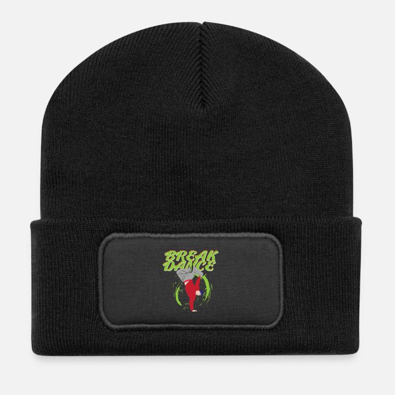 break dance - Beanie recyclé à patch - noir