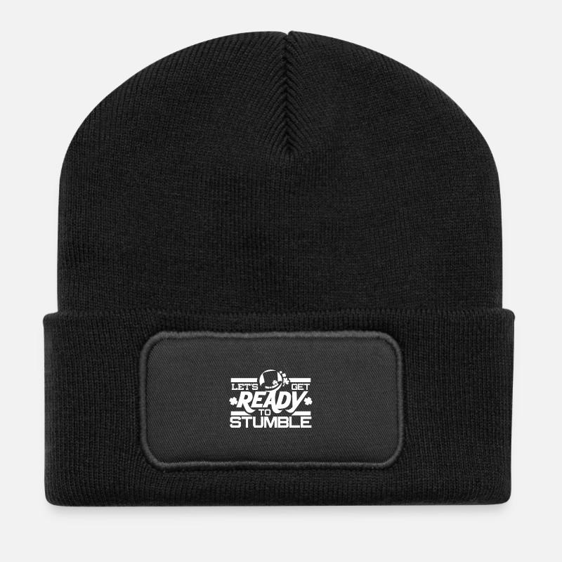 Préparons-nous à tomber par hasard - blanc - Beanie recyclé à patch - noir