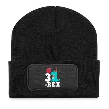 Trois cadeaux d'anniversaire Rex T-Rex pour les trois ans - Beanie recyclé à patch - noir - Devant