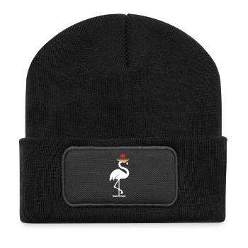 Sombrero Mustache Flamingo Funny Cinco De Mayo - Recycled Patch Beanie - black - Front