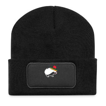 Sombrero Mustache Hedgehog Funny Cinco De Mayo - Recycled Patch Beanie - black - Front