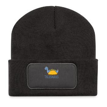 Tacosaurus lustiger Taco Brontosaurus Cinco De Mayo - Recycelte Patch Beanie - Dunkelgrau - Vorne