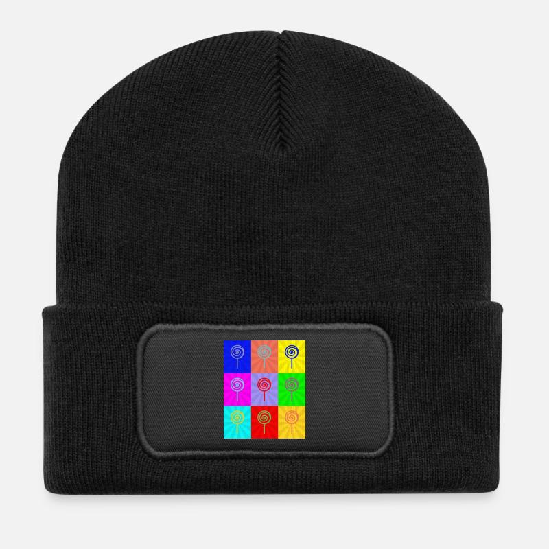 Pop Art - Beanie recyclé à patch - noir
