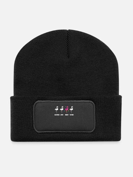 Ingenieurin Geschenk Flamingo Ingenieurswesen - Recycelte Patch Beanie - Schwarz