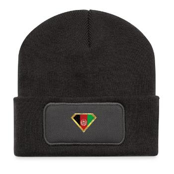 Superhero held herkunft flagge Afghanistan png - Recycelte Patch Beanie - Dunkelgrau - Vorne