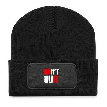 Do not quit - Nicht aufgeben - Recycelte Patch Beanie - Schwarz - Vorne