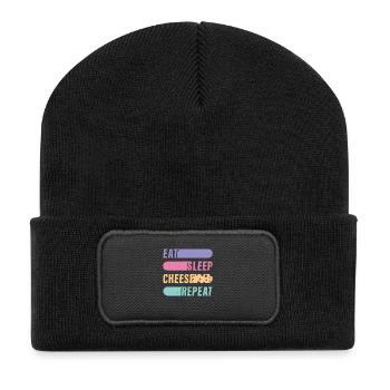 Fromage T-Shirt Cheese Lovers Cadeau Drôle Retro - Beanie recyclé à patch - noir - Devant