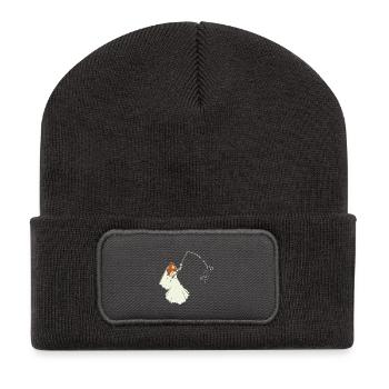 JGA mariée a marié sur les bachelors de canne à pêche - Beanie recyclé à patch - charbon - Devant
