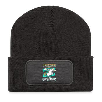 Licorne est mon esprit animal - licornes licorne - Beanie recyclé à patch - charbon - Devant