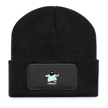 Penguin comic scientist chimie biologie - Beanie recyclé à patch - noir - Devant