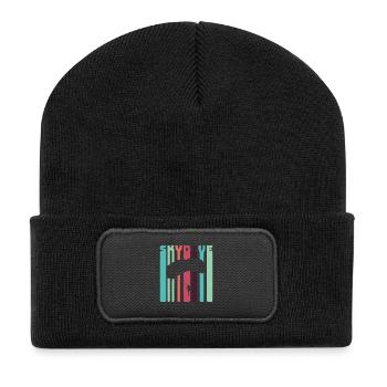 Parachutiste T-shirt parachute cadeau - Beanie recyclé à patch - noir - Devant