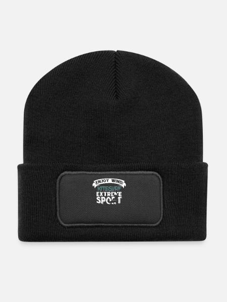 Enjoy Wind Kitesurf extrem Sport t-shirt - Recycelte Patch Beanie - Schwarz