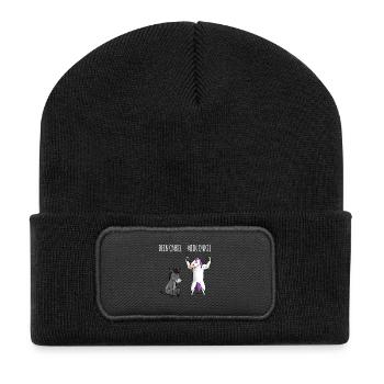 Dein Onkel Mein Onkel Esel Einhorn Geschenk - Recycelte Patch Beanie - Schwarz - Vorne