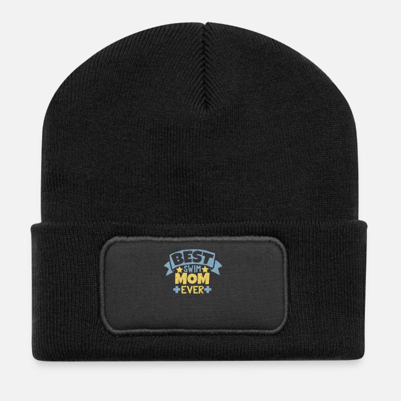 Le meilleur T-shirt de nage de maman jamais - Beanie recyclé à patch - noir