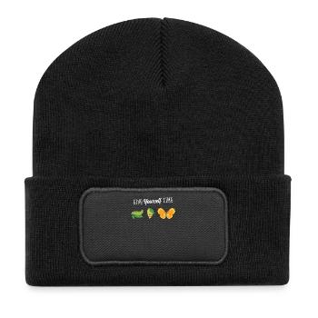 Give Yourself Time. Butterfly Design - Recycled Patch Beanie - black - Front