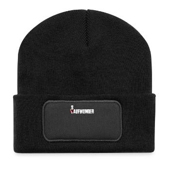 SAUFWUNDER Laufwunder Fußball - Recycelte Patch Beanie - Schwarz - Vorne