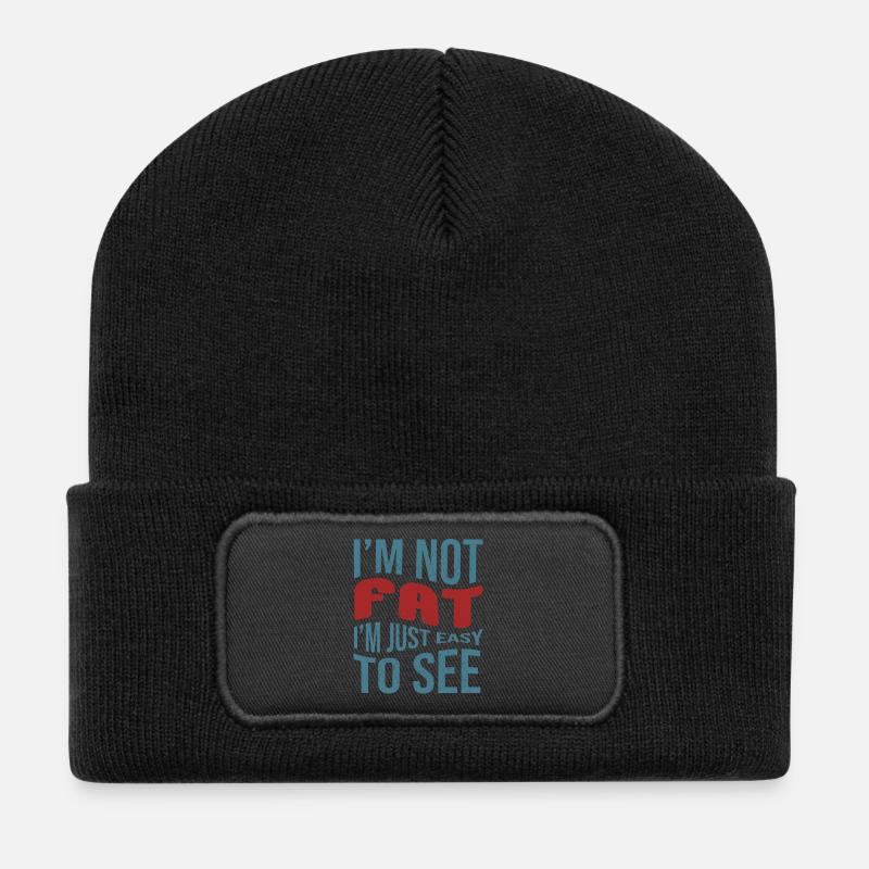 Ich bin nicht fett ich bin einfach zu sehen - Recycelte Patch Beanie - Schwarz