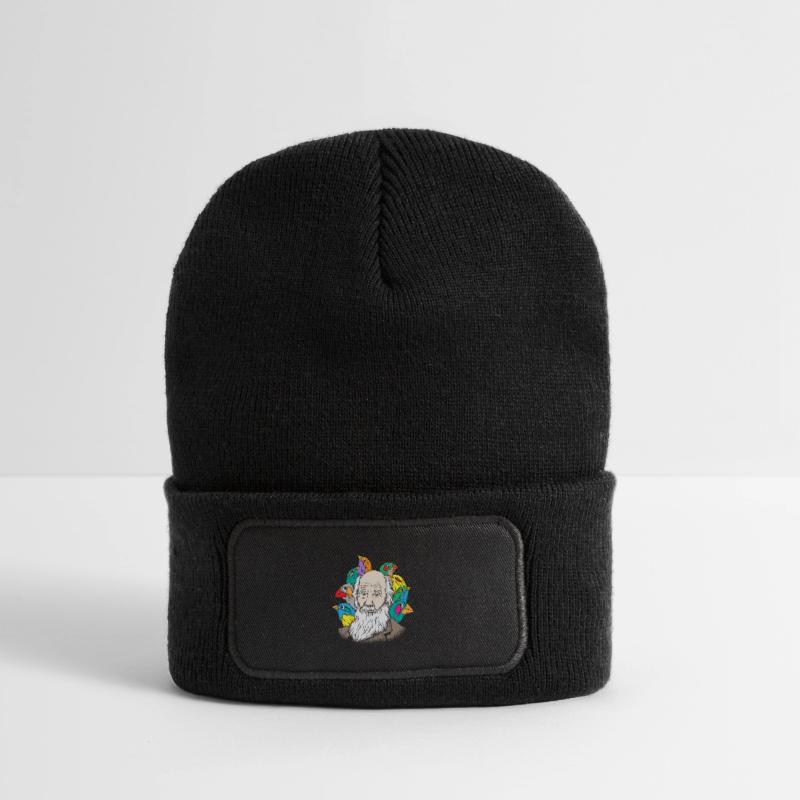 Charles Darwin Portrait Geschenk Evolution Recycelte Patch Beanie