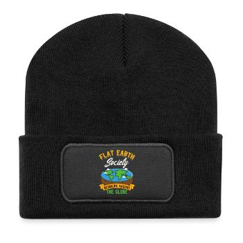 Société de la terre plate - membres partout dans le monde - Beanie recyclé à patch - noir - Devant