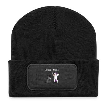 Dein Onkel Mein Onkel Esel Einhorn Geschenk EN - Recycelte Patch Beanie - Schwarz - Vorne
