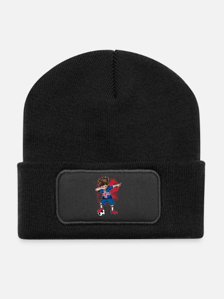 Iceland football national team World Cup - Recycled Patch Beanie - black