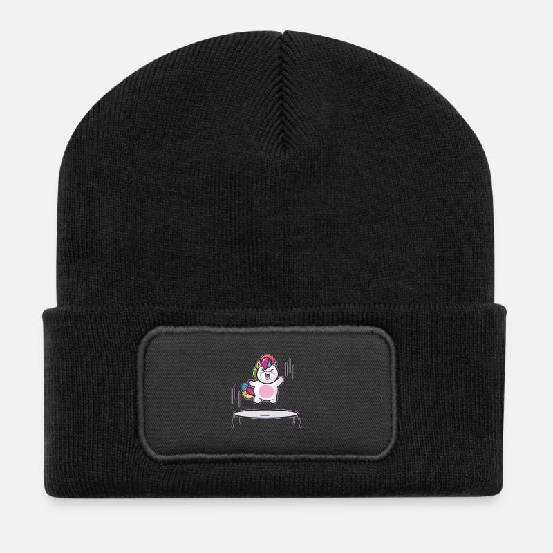 Trampoline licorne - Beanie recyclé à patch - noir